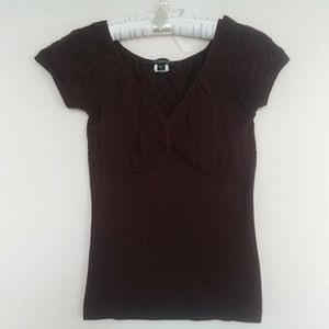 Bebe Brown Nylon & Spandex Top